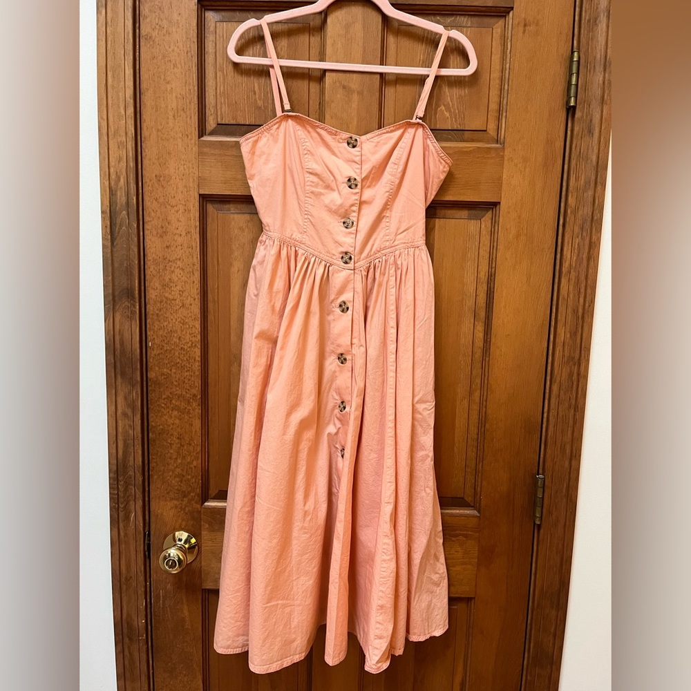Peach Free People button down dress